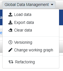 Global Data Management menu